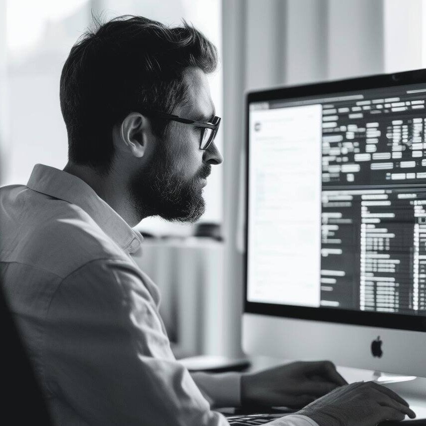 man with computer to make datadriven decisions-1
